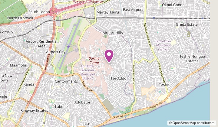 Map showing the Faytex (Fay International Limited) location in Accra, Greater Accra, Ghana